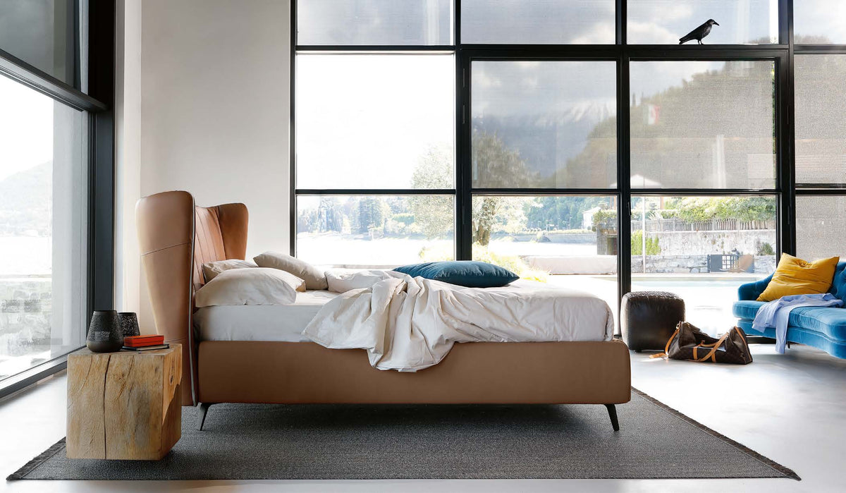Letto Noctis Leonte h27 - fotografia ufficiale del modello; rivestimento e ambientazione illustrativi