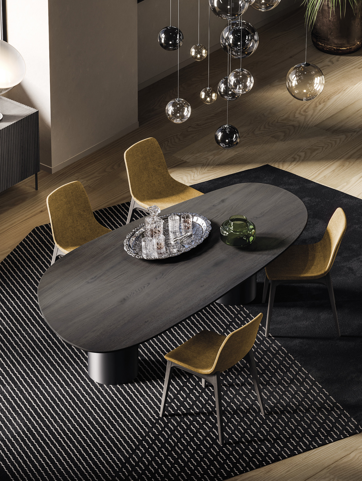 Tavolo Stone Devina Nais — piano sagomato, vista in ambiente