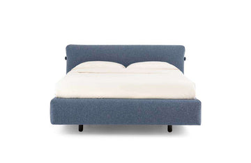 Letto Noctis Allan h27 - vista frontale con rivestimento blu