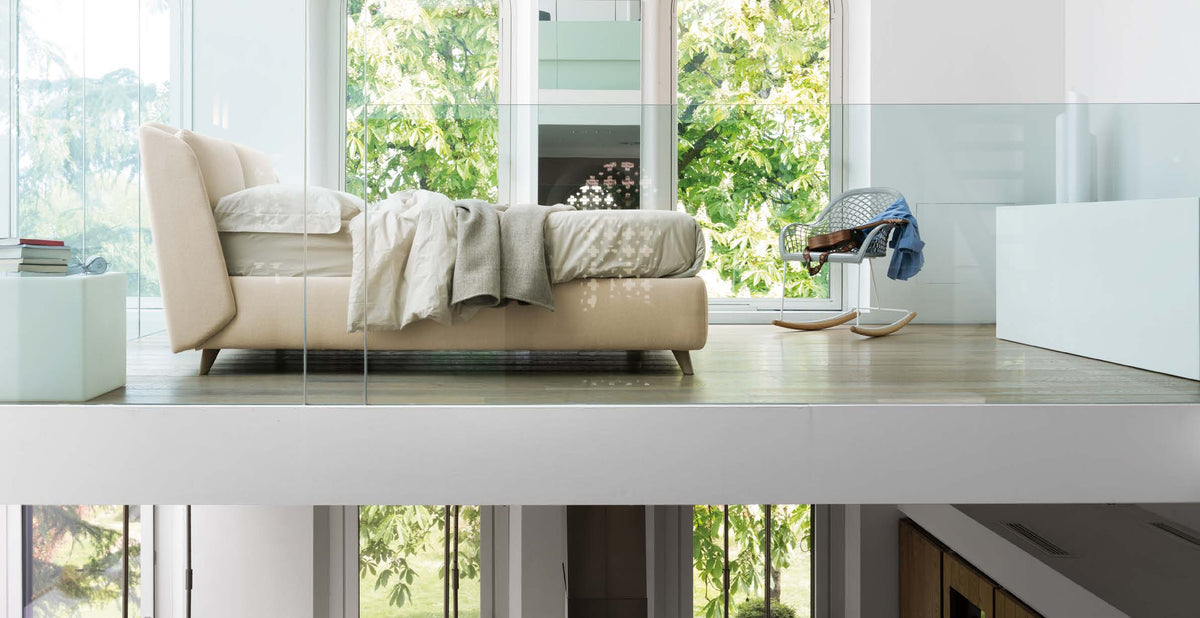 Letto Noctis Hello h27 - fotografia ufficiale del modello; rivestimento e ambientazione illustrativi